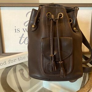 CLOSEOUT‼️Dooney & Bourke vintage draw string bucket purse brown leather